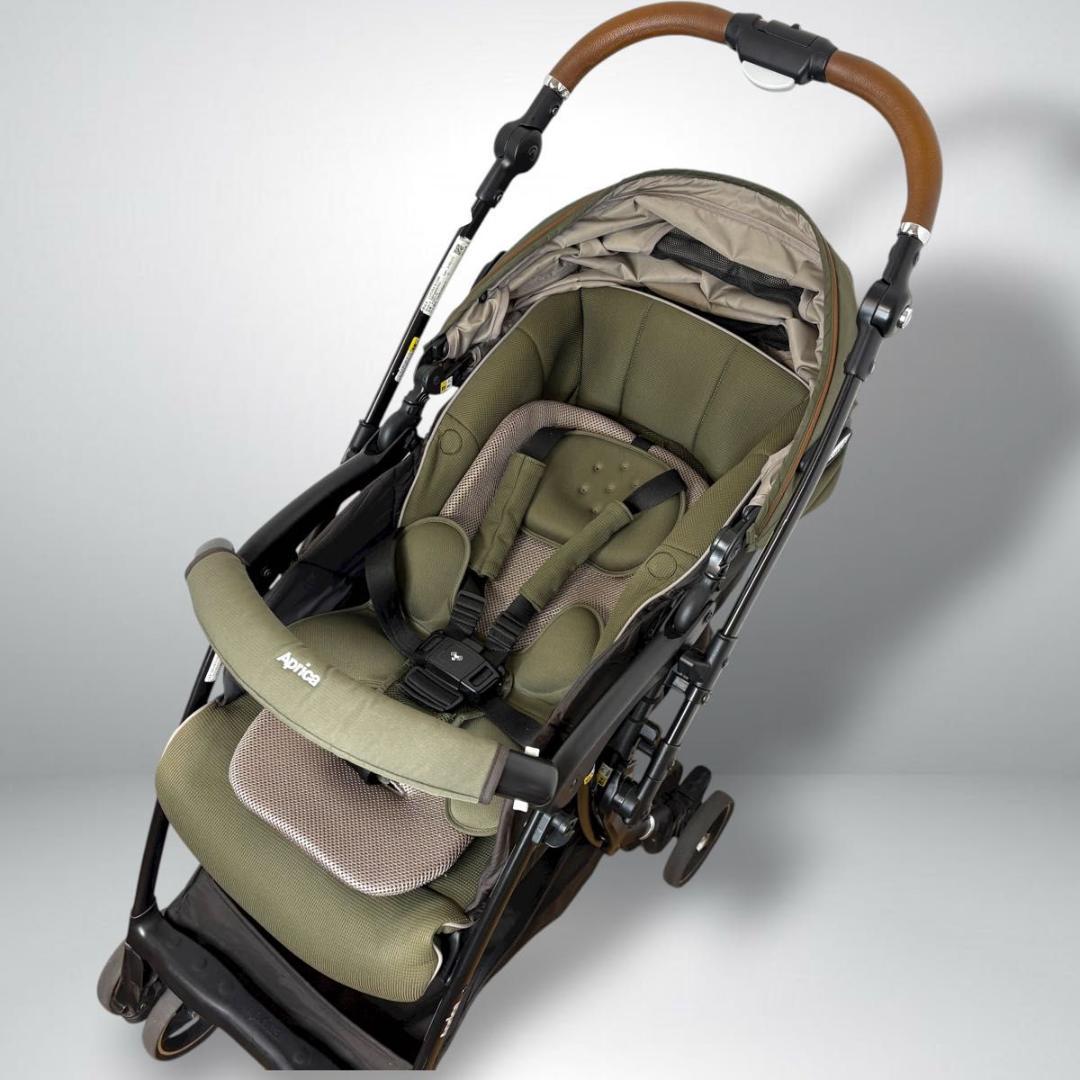 Aprica ラクーナビッテクッション ベビーカー カーキ 2022年 レザー