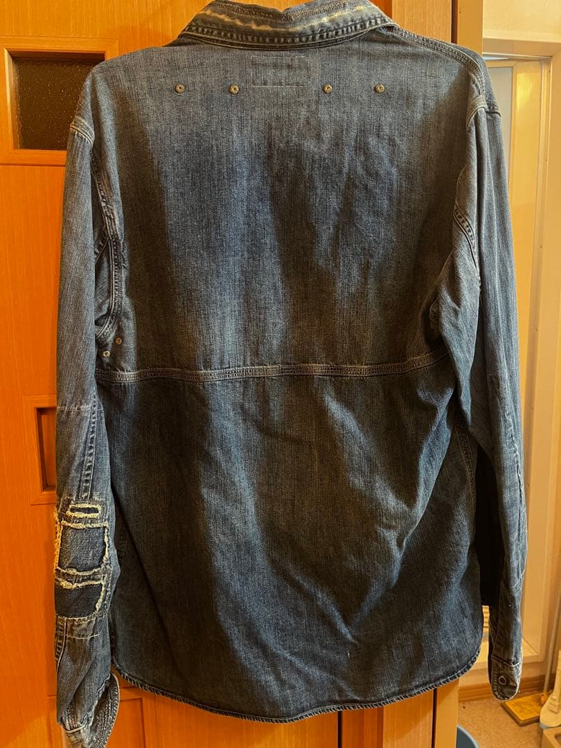 RRL ダブルアールエル デニムシャツ S ヴィンテージ加工 ラルフローレン
