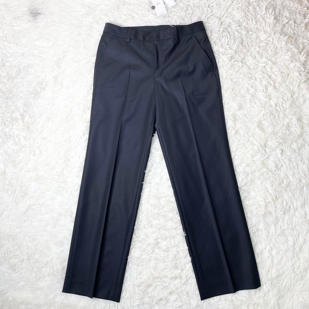 【新品】タグ付き 23区 パンツスーツ 紺ストライプ 上XL下L