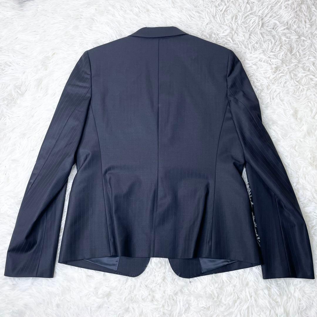【新品】タグ付き 23区 パンツスーツ 紺ストライプ 上XL下L
