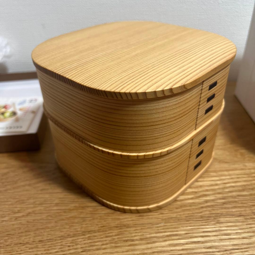 大館工芸社　曲げわっぱ　くつわ弁当　二段弁当箱　伝統工芸品
