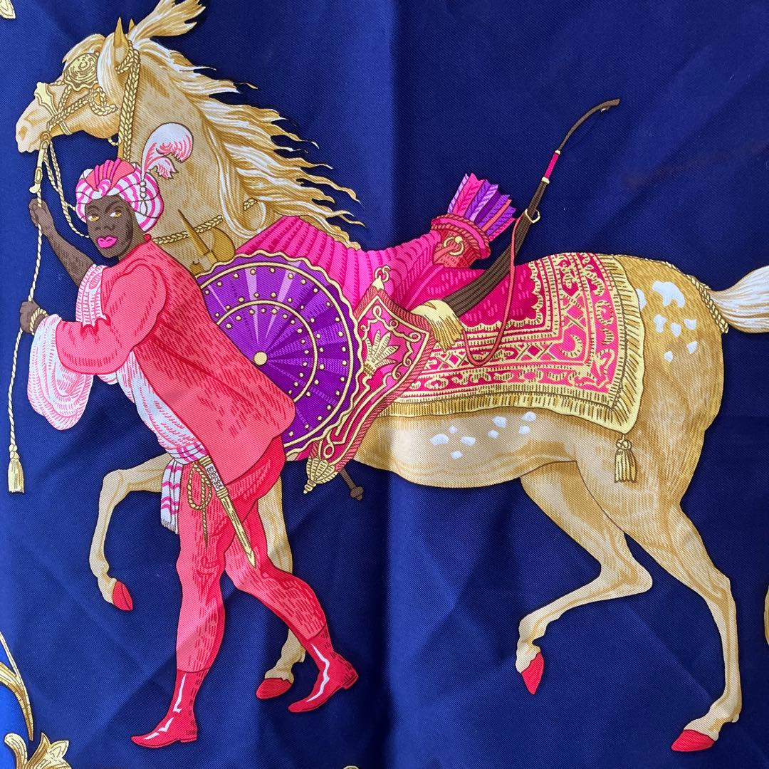 HERMES　エルメス　カレ90　大判スカーフ　トルコの馬　5827