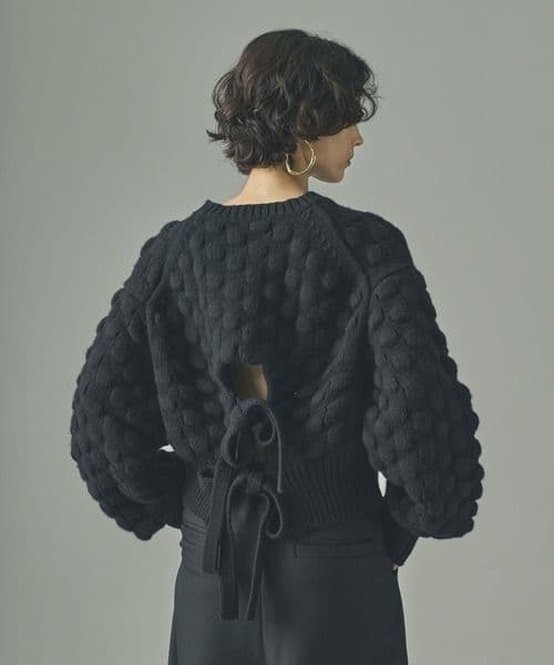 25AW ポコポコバックリボンニットプルオーバー
