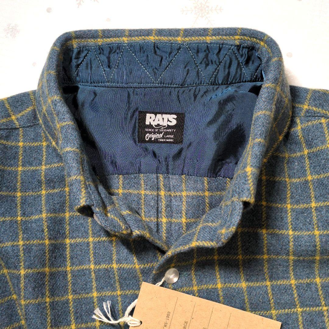 RATS WOOL CHECK BDシャツ BLUE L ラッツ 日本製