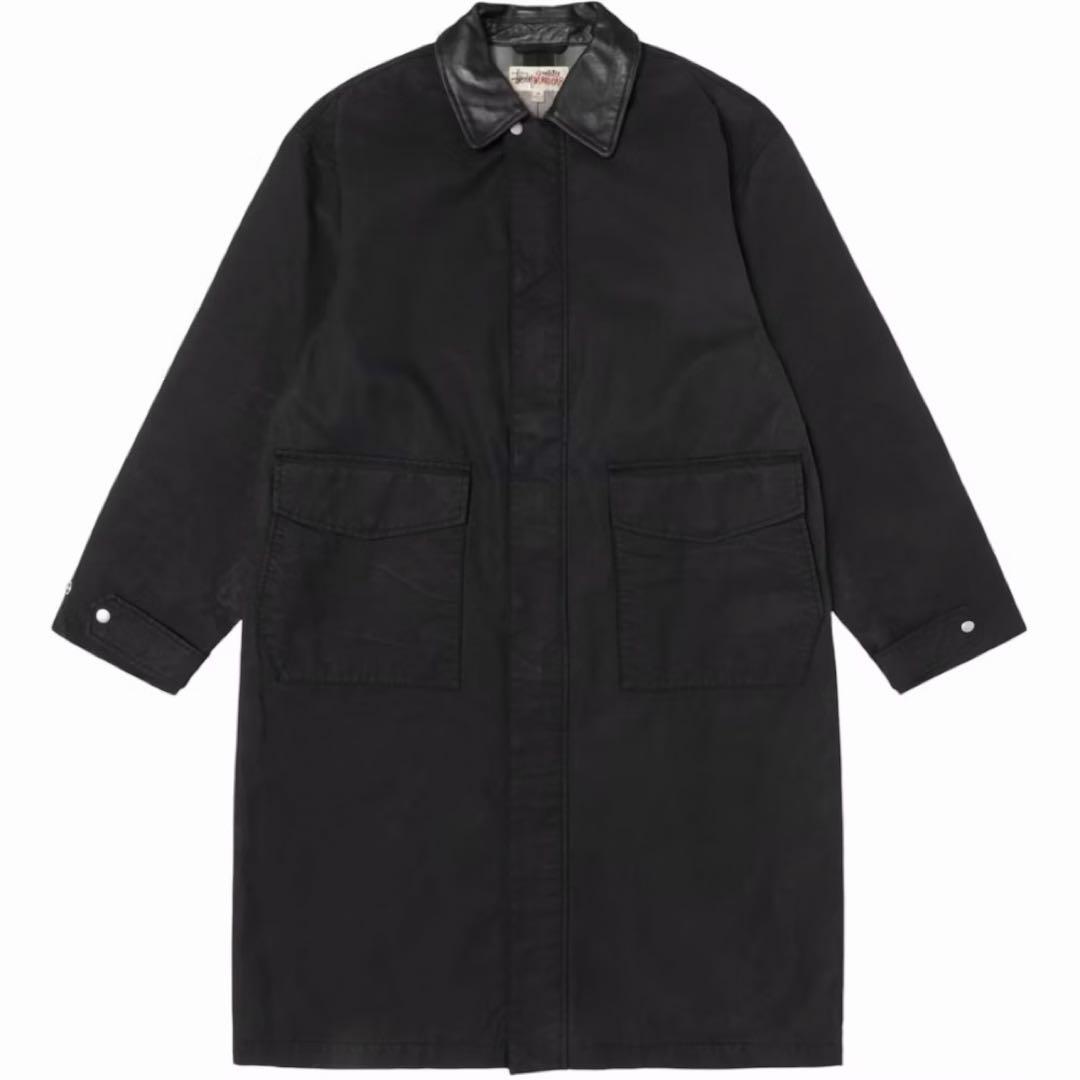 STUSSY 25SS DUSTER COAT 黒 ステンカラー ロングコート