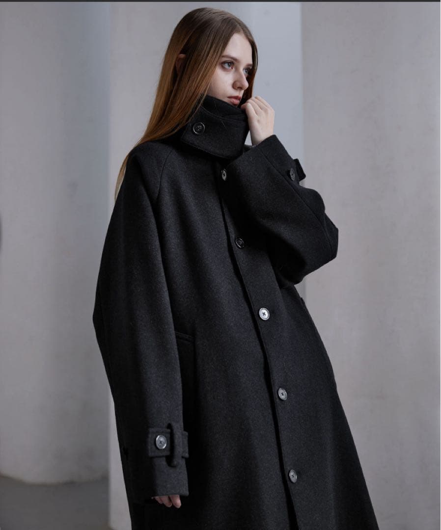 ジャケット・アウター Tech Melton Loose Soutien Collar Coat
