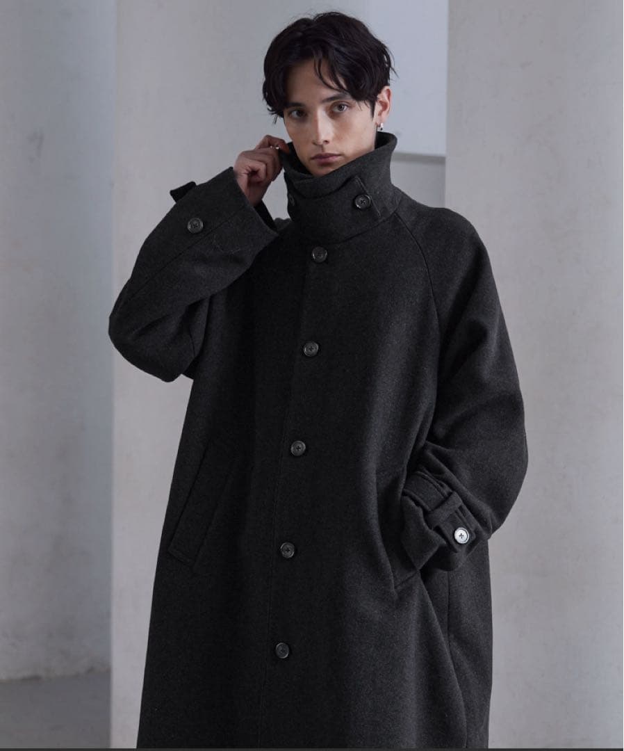 ジャケット・アウター Tech Melton Loose Soutien Collar Coat