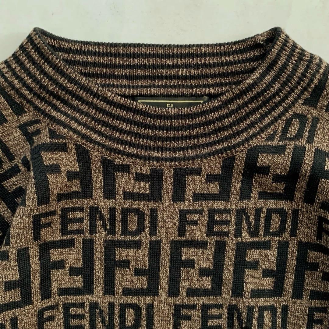 kan様 FENDI Mare 総柄 ズッカ モックネック ニット セーター