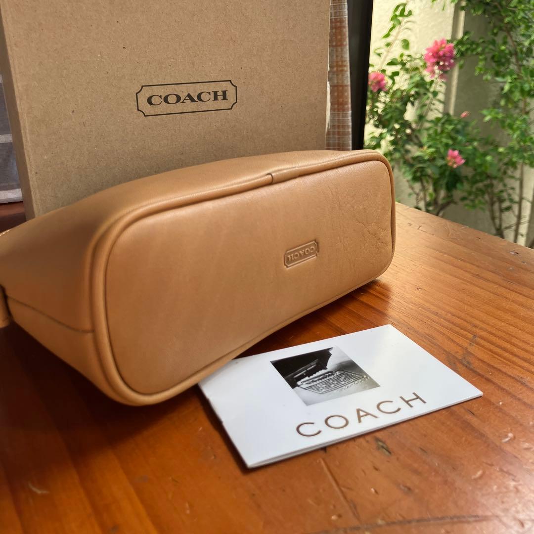 オールドコーチvintageコーチ　キャメルレザー ポーチ