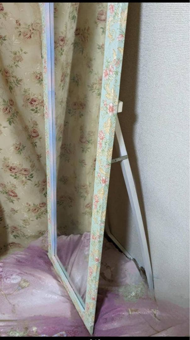 ロココ調　スタンドミラー　立てかけタイプ　姿見