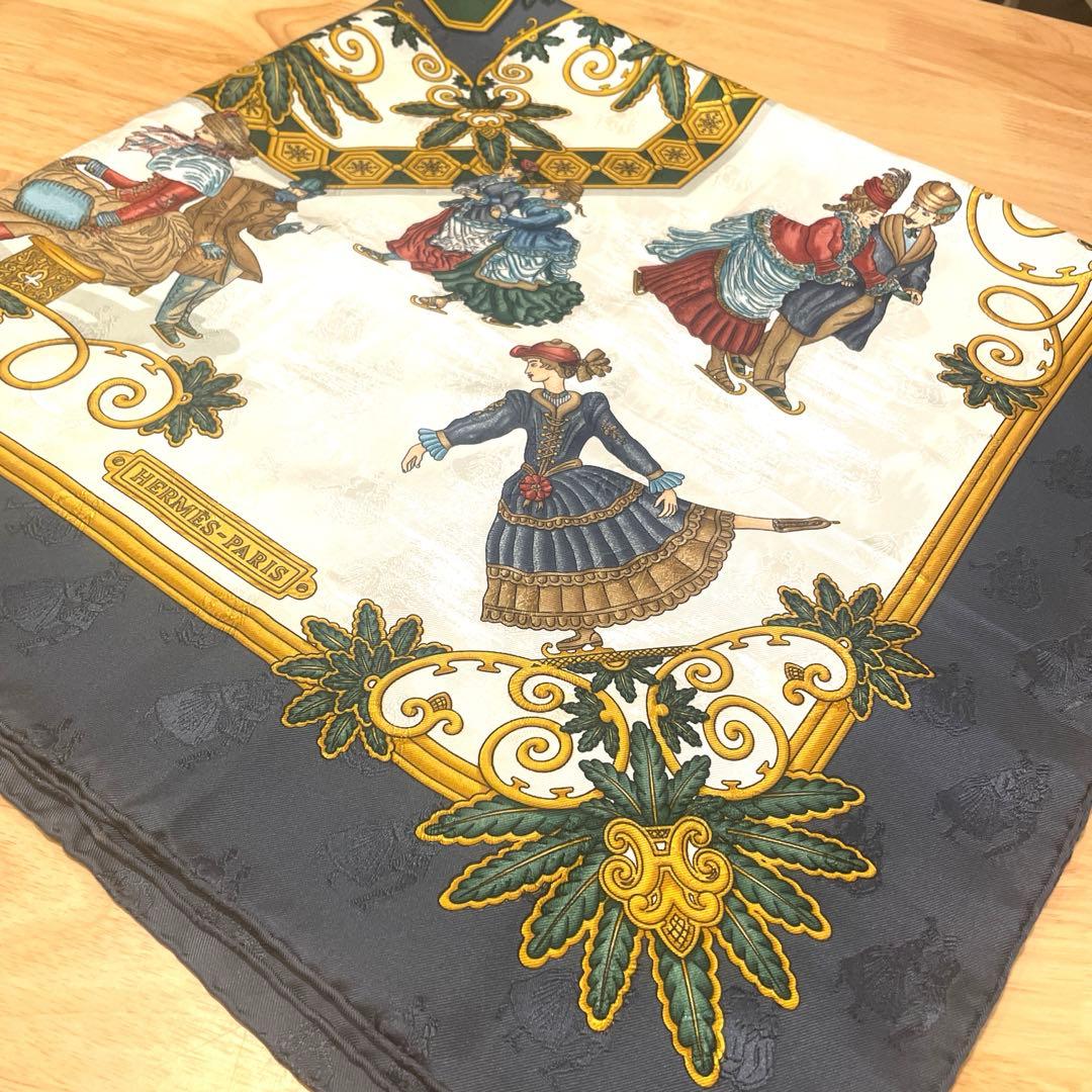 HERMES カレ90 Joies ｄ’Hiver 冬の愉しみ シルク