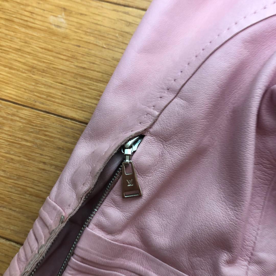 ルイヴィトン　本革ジャケット　ピンク