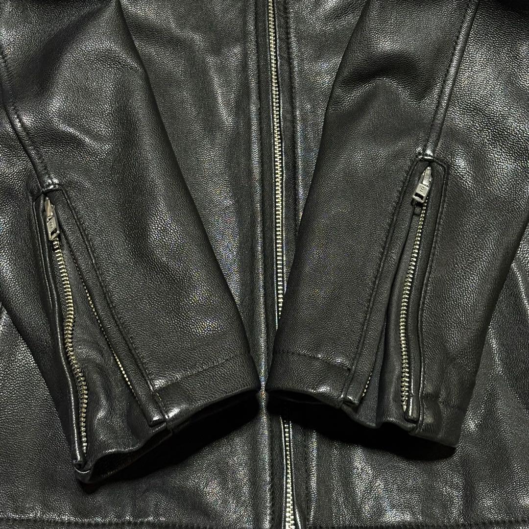 アーバンリサーチ レザージャケット シングルライダース やぎ革 黒 40 L