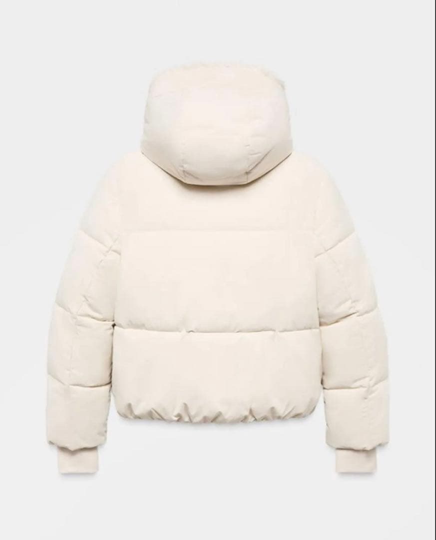 ZARA フェイクシープスキンフード付き撥水ウィンドブレーカーアノラック S