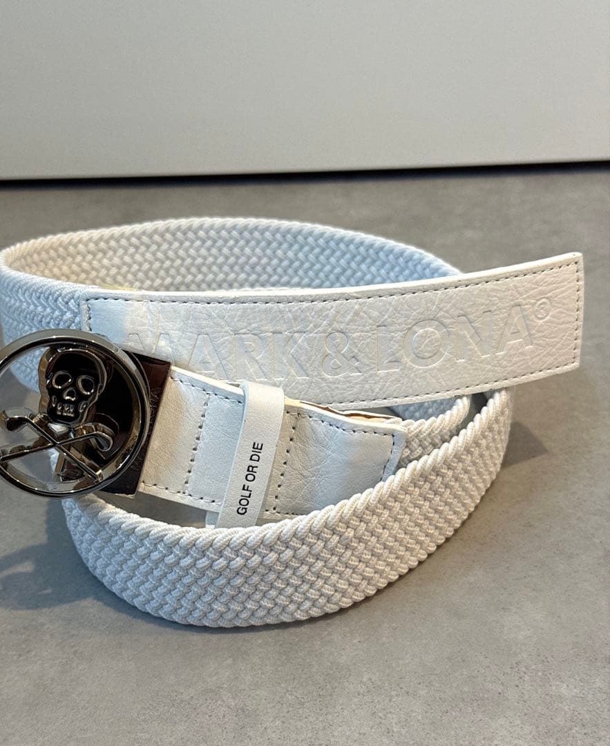 美品 ★ MARK&LONA ベルト レザー 革 ホワイト 正規品