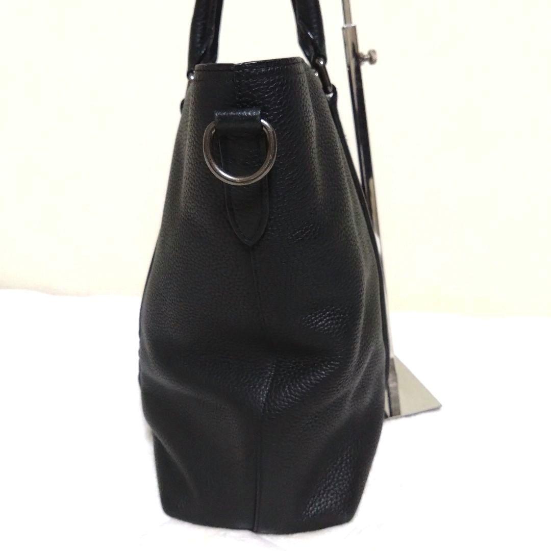 コーチ メトロポリタン トートバッグ ビジネス レザー シボ革 2way 黒
