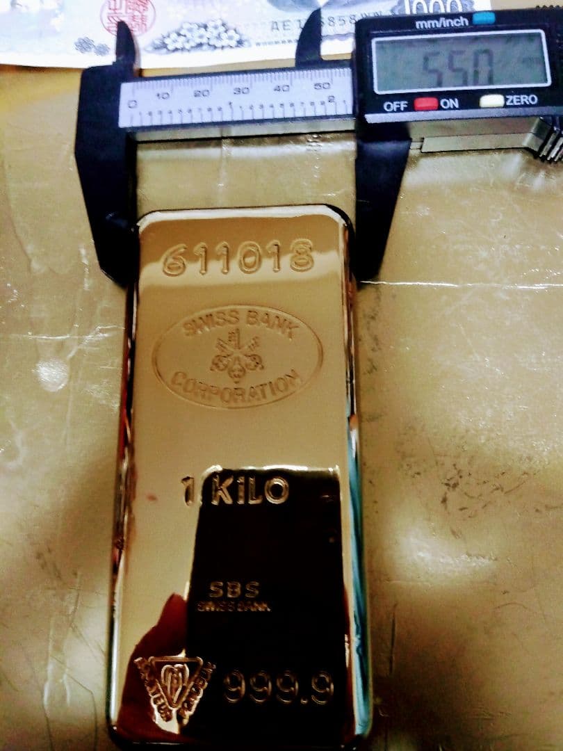 参考品.Swiss Bank ３８８g位.純金バー 999.9.裏画24KG有り