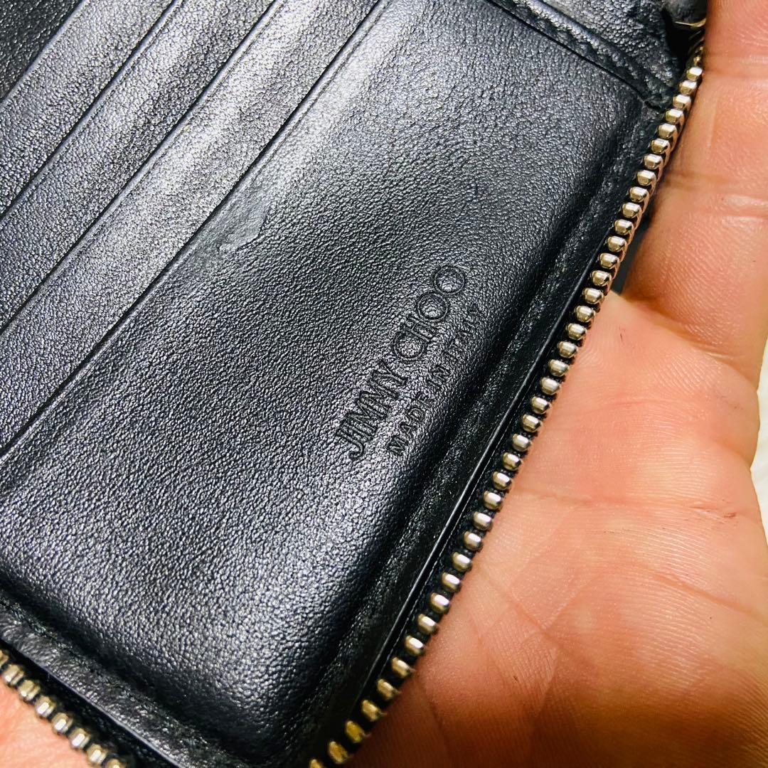 本革✨JIMMY CHOO✨ジミーチュウ✨財布✨ローレンス✨スタッズ✨イタリア製