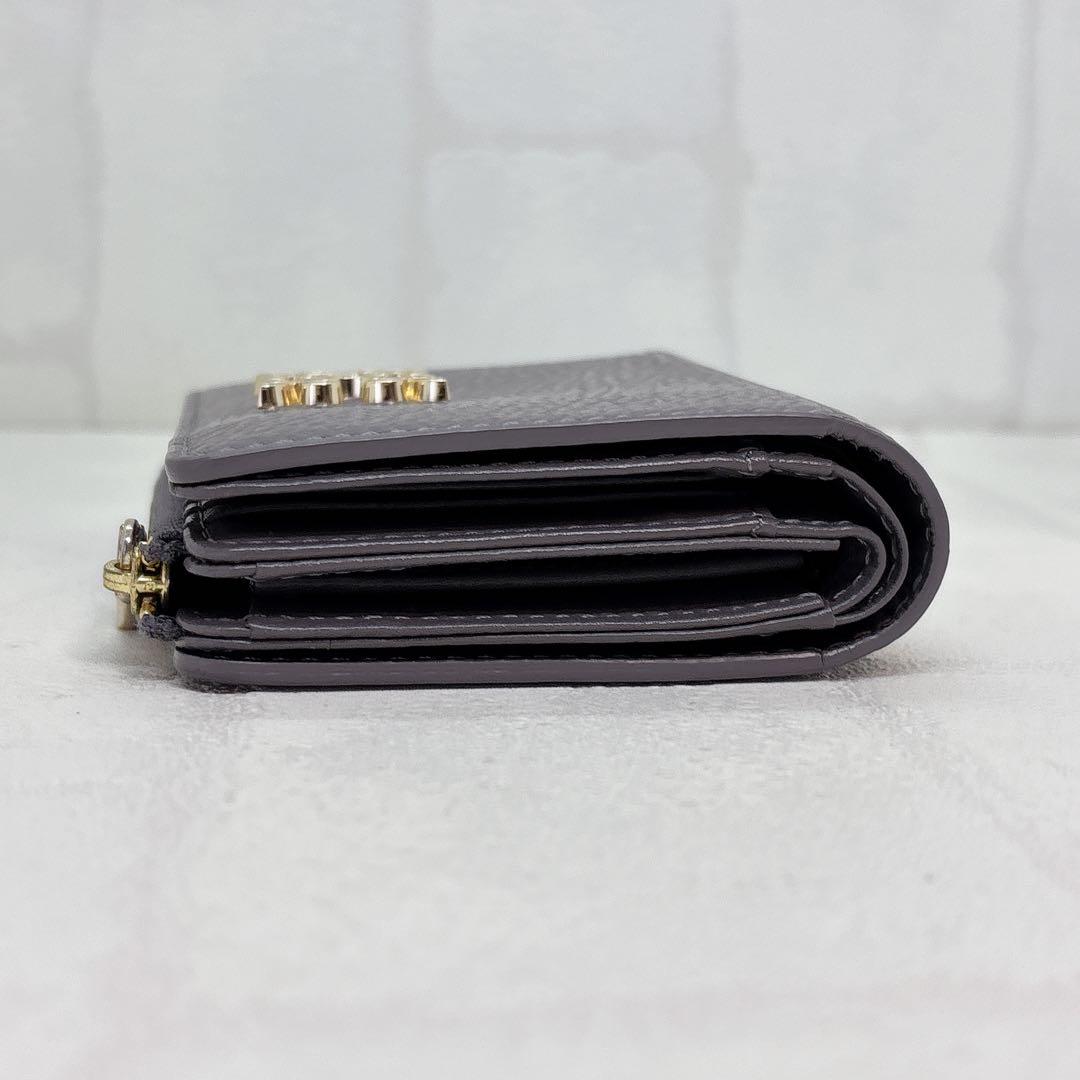 美品✨ラシット 折財布 モノグラムハーフウォレット グレー ラウンドジップ