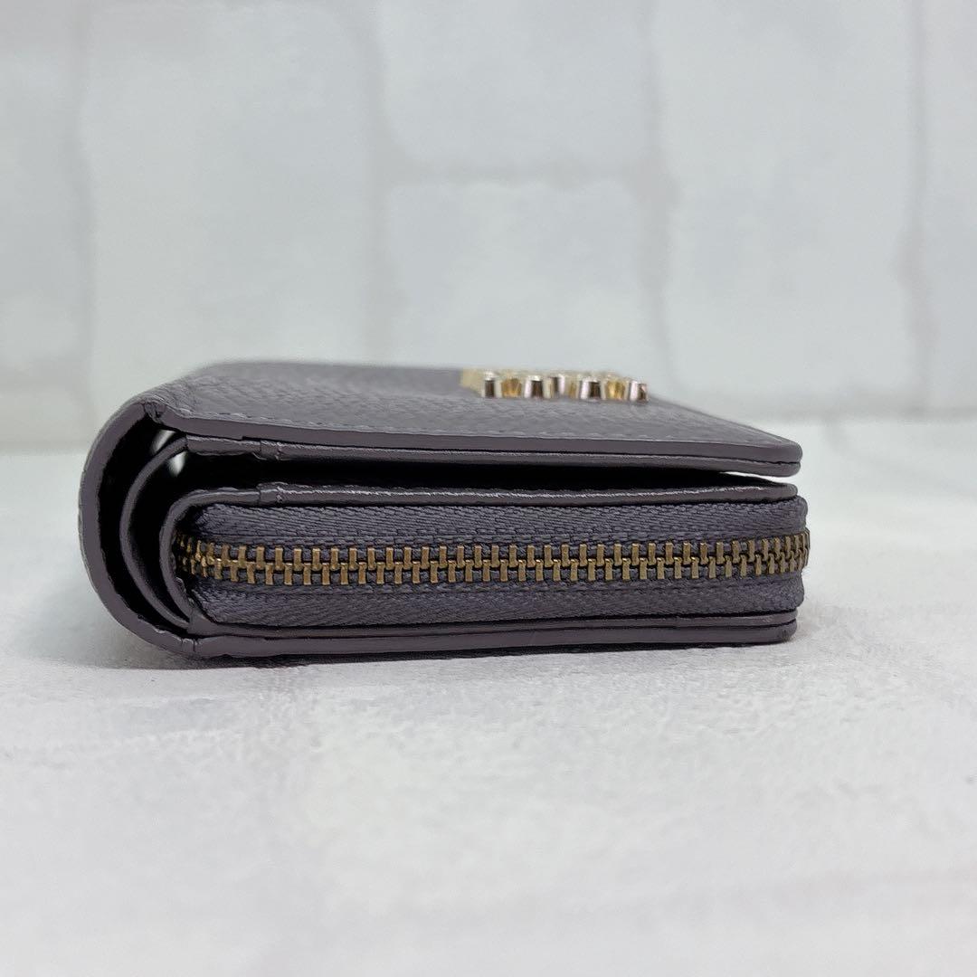 美品✨ラシット 折財布 モノグラムハーフウォレット グレー ラウンドジップ