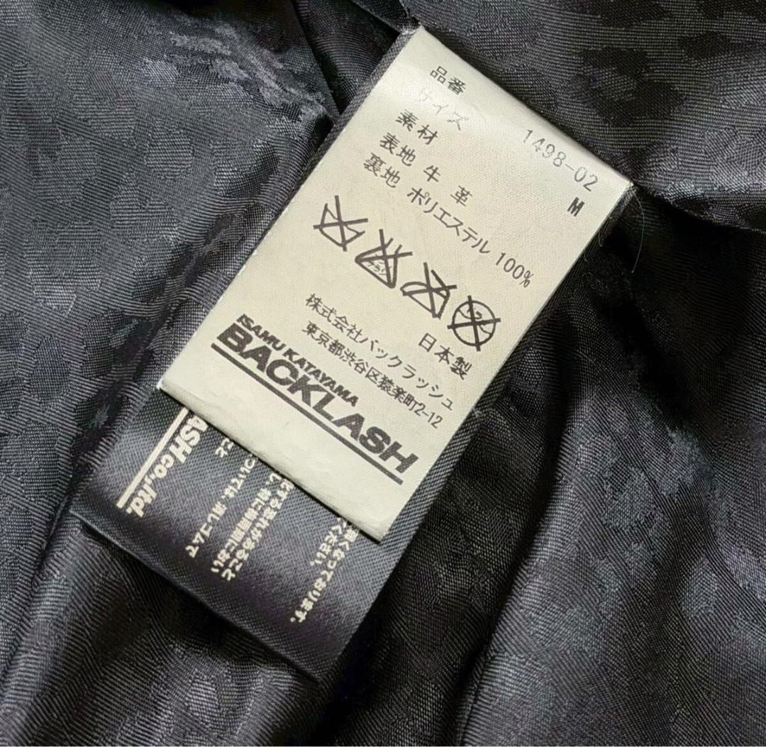 バックラッシュ ジャパンカーフタンニン製品染め レザージャケット ブラック M