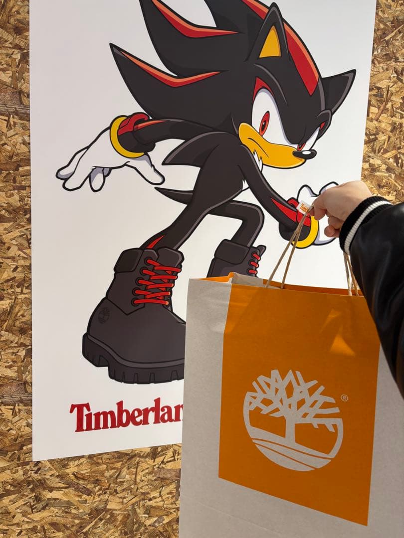 XL Timberland Sonic シャドウ・ザ・ヘッジホッグ Tシャツ黒い