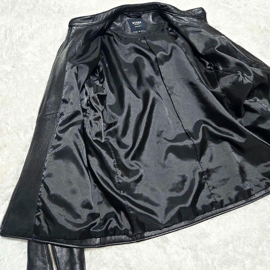 美品 上質 ビームスハート レザージャケット XL 羊革 シングルライダース 黒
