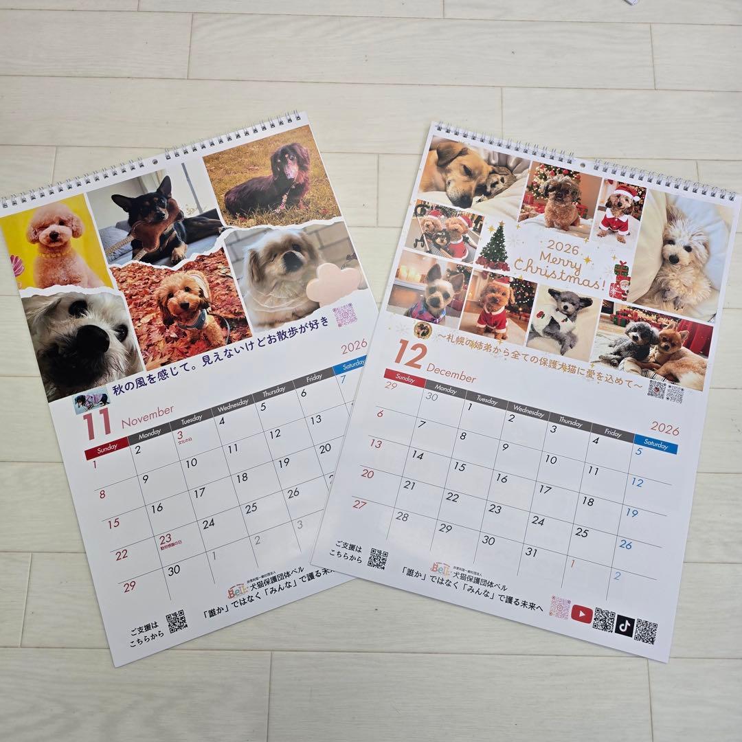 ②『犬』 壁掛けチャリティーカレンダー10枚セット