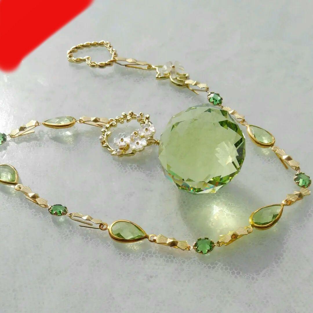 サンキャッチャー♡ハンドメイド「ペリドット♡ねこฅ•ω•ฅ」