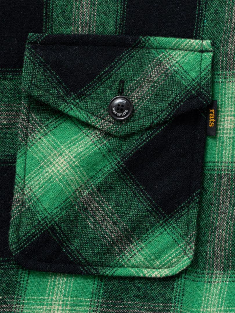 トップス RATS WOOL CHECK SHIRT JKT M