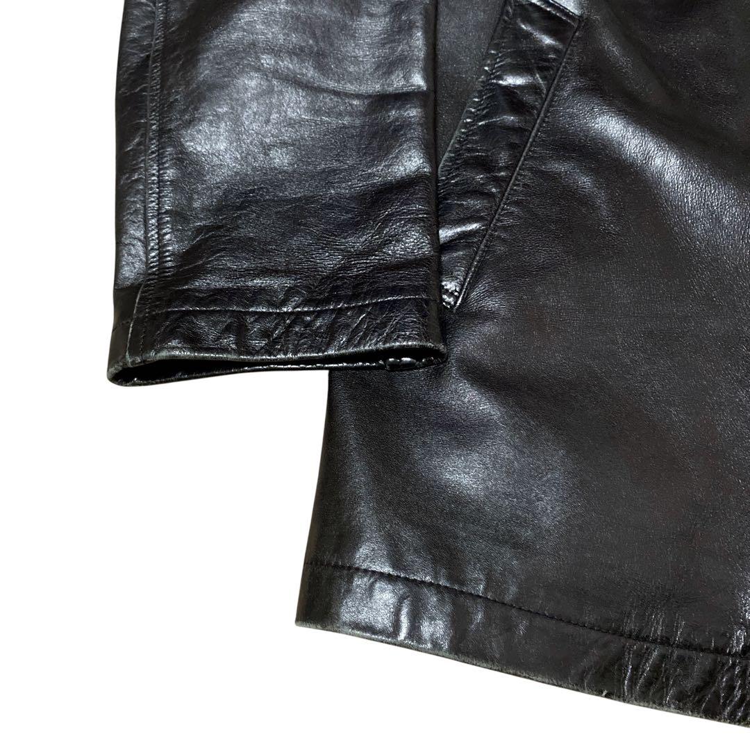SHIPS カーコート　カウレザー　レザージャケット　本革　ブラック　L