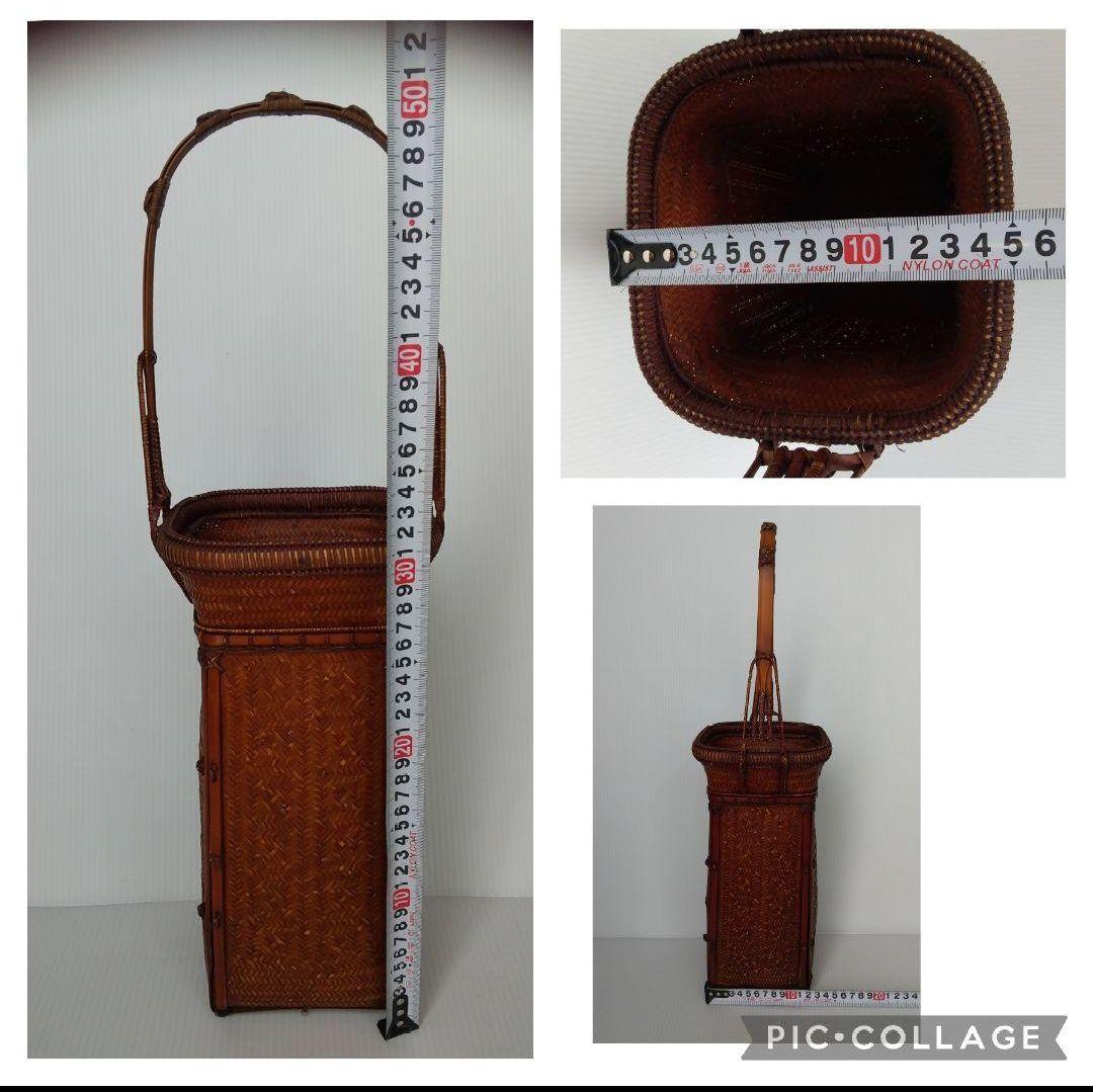 最高級品 茶道具竹 花籠 網代細工