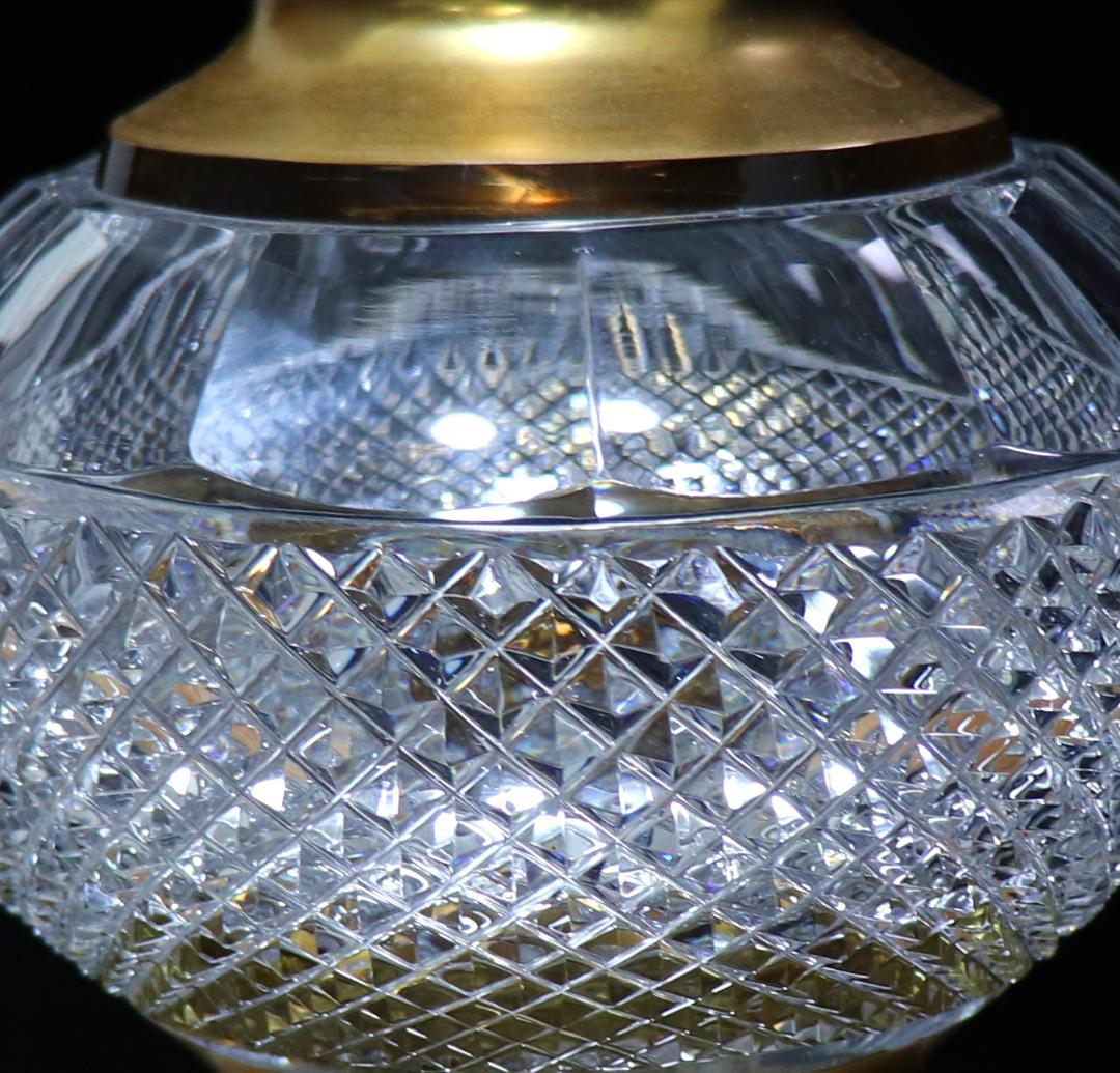オールド・バカラ 1900年 大型金彩切子花瓶 1kg ディアマン・ビゾー 金縁