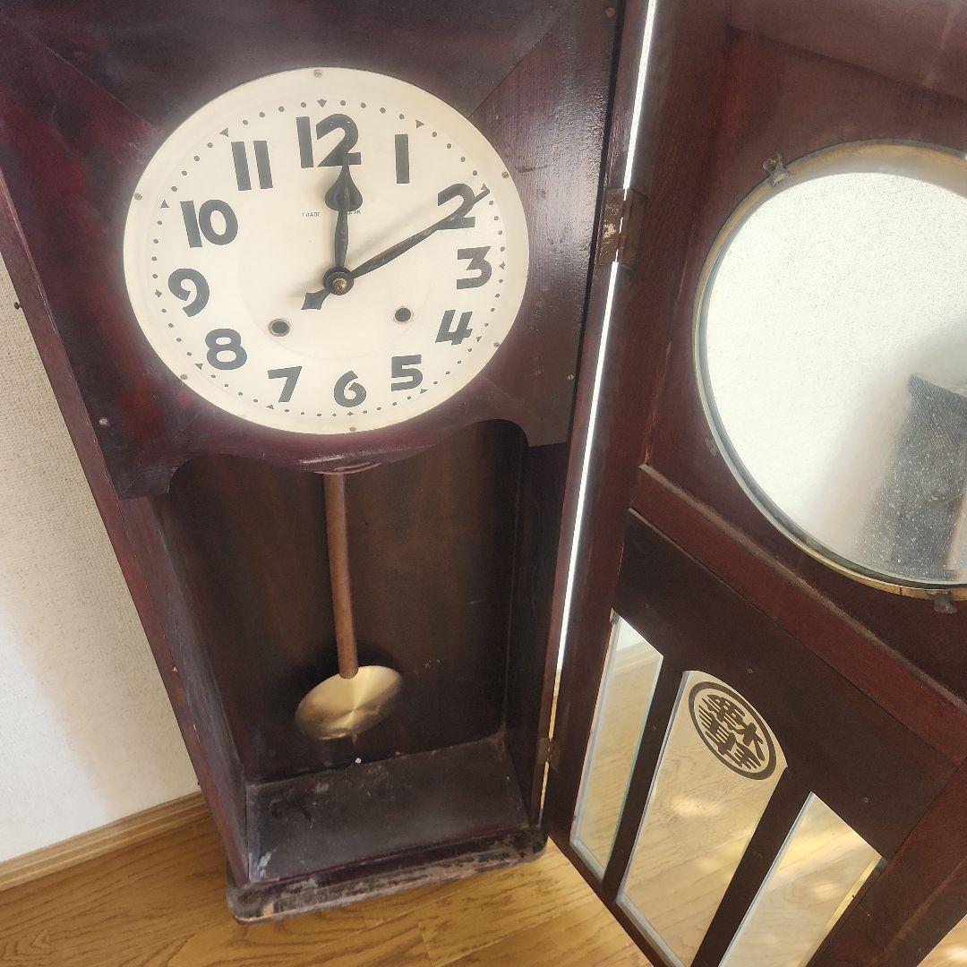 ボンボン時計　ジャンク品　インテリア　レトロ　時計　壁掛け時計　柱時計