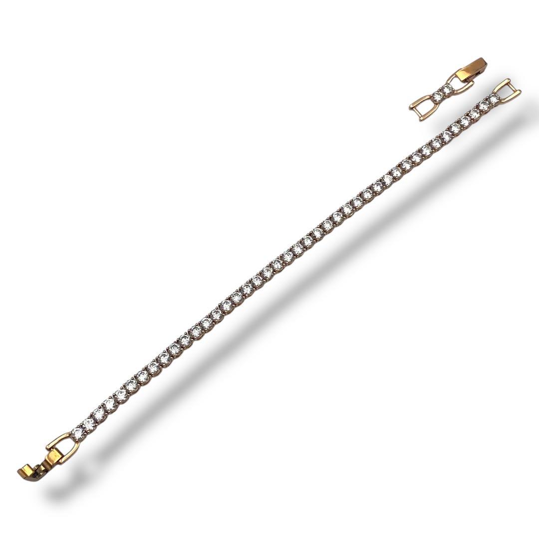極美品 スワロフスキー ブレスレットTENNIS DELUXE ラインストーン