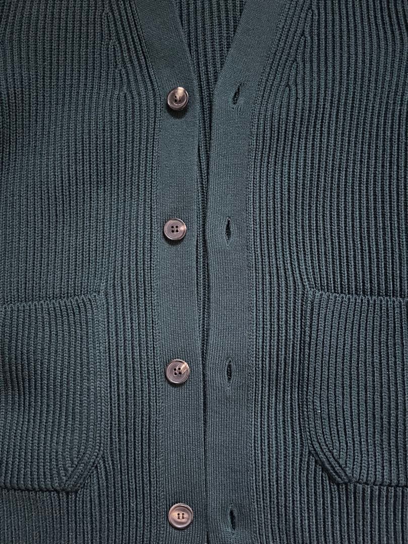 【BATONER】solid wool rib cardigan