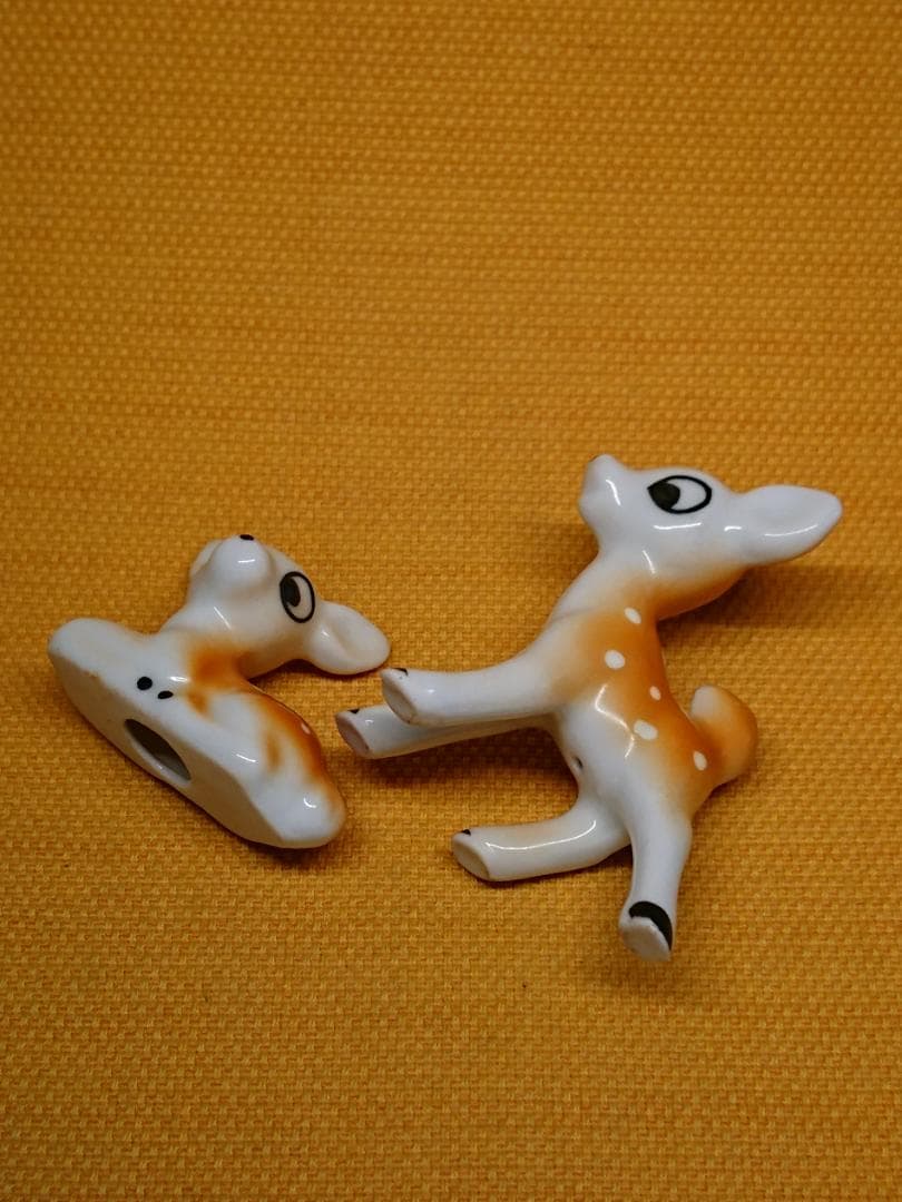 【美品】シカ　鹿　陶器　オブジェ　置物　インテリア　工芸品　美術品　A3119