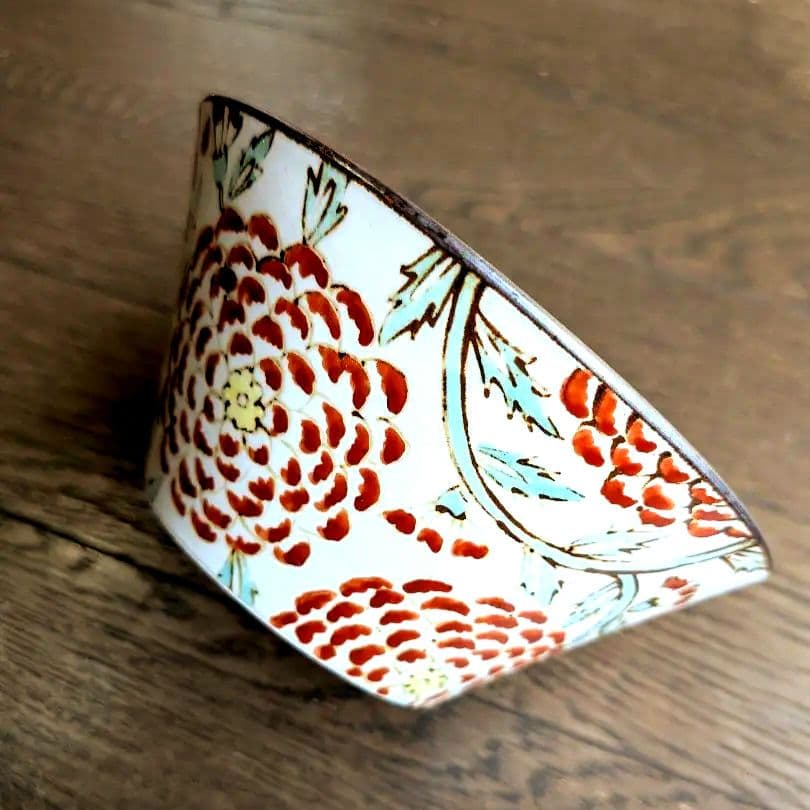 【新品】ヒヅミ峠舎 色絵花紋鉢