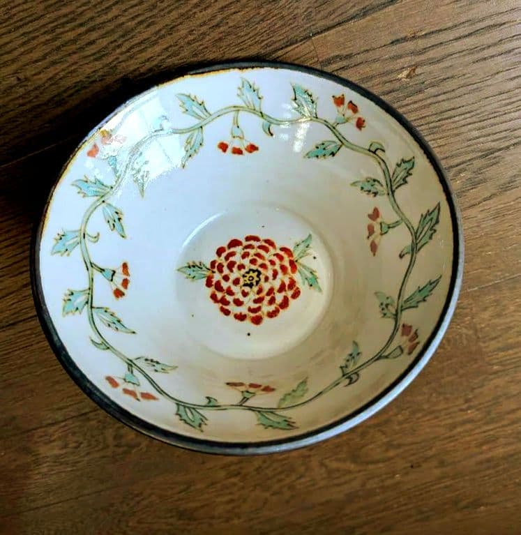 【新品】ヒヅミ峠舎 色絵花紋鉢