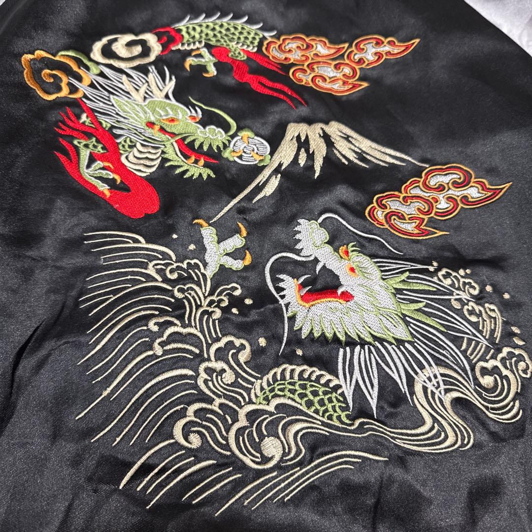 BARCEDOS 日本 龍 スカジャン XL 黒　ブラック　vintage
