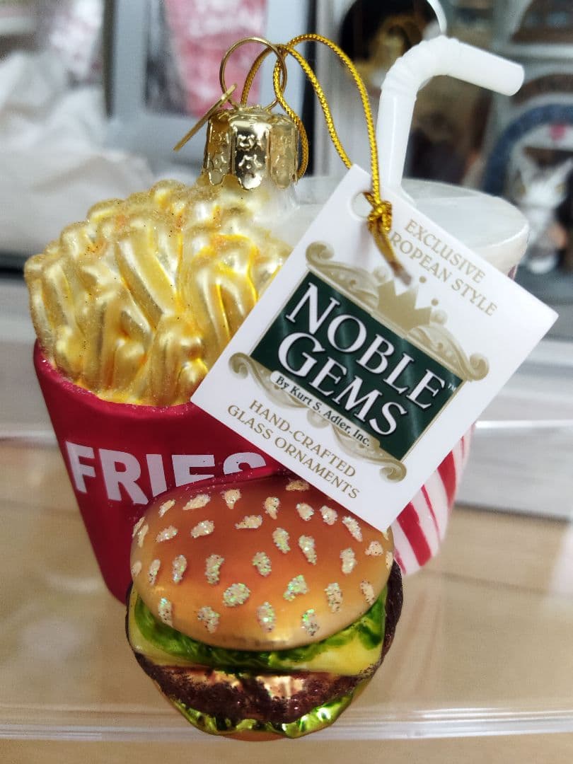 NOBLE GEMS ガラス製オーナメント【ハンバーガー　ポテト　ドリンク】