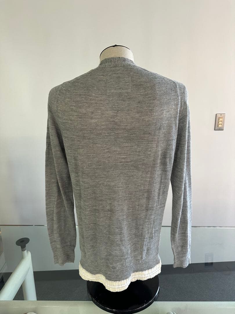 Sacai サカイ グレー Vネック カーディガン