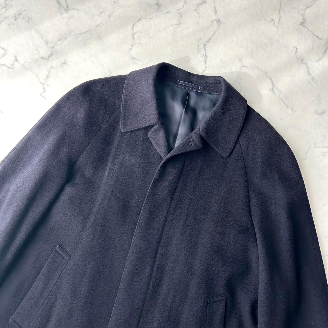 美品✨　カシミヤ100% ステンカラーコート　ロング　イタリア製　比翼　Lサイズ