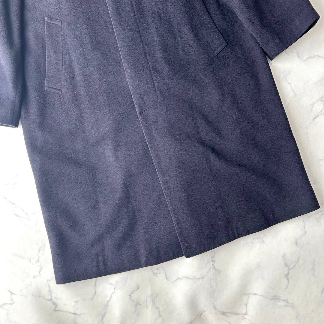 美品✨　カシミヤ100% ステンカラーコート　ロング　イタリア製　比翼　Lサイズ