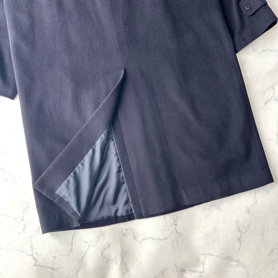 美品✨　カシミヤ100% ステンカラーコート　ロング　イタリア製　比翼　Lサイズ