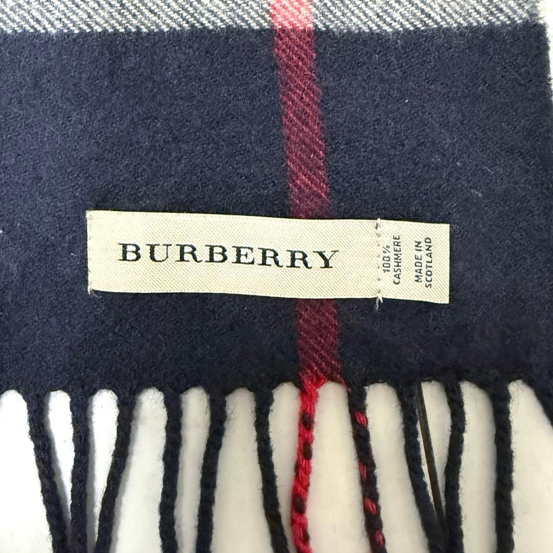 BURBERRY メガチェック　ノバチェック　カシミヤ マフラー ネイビー