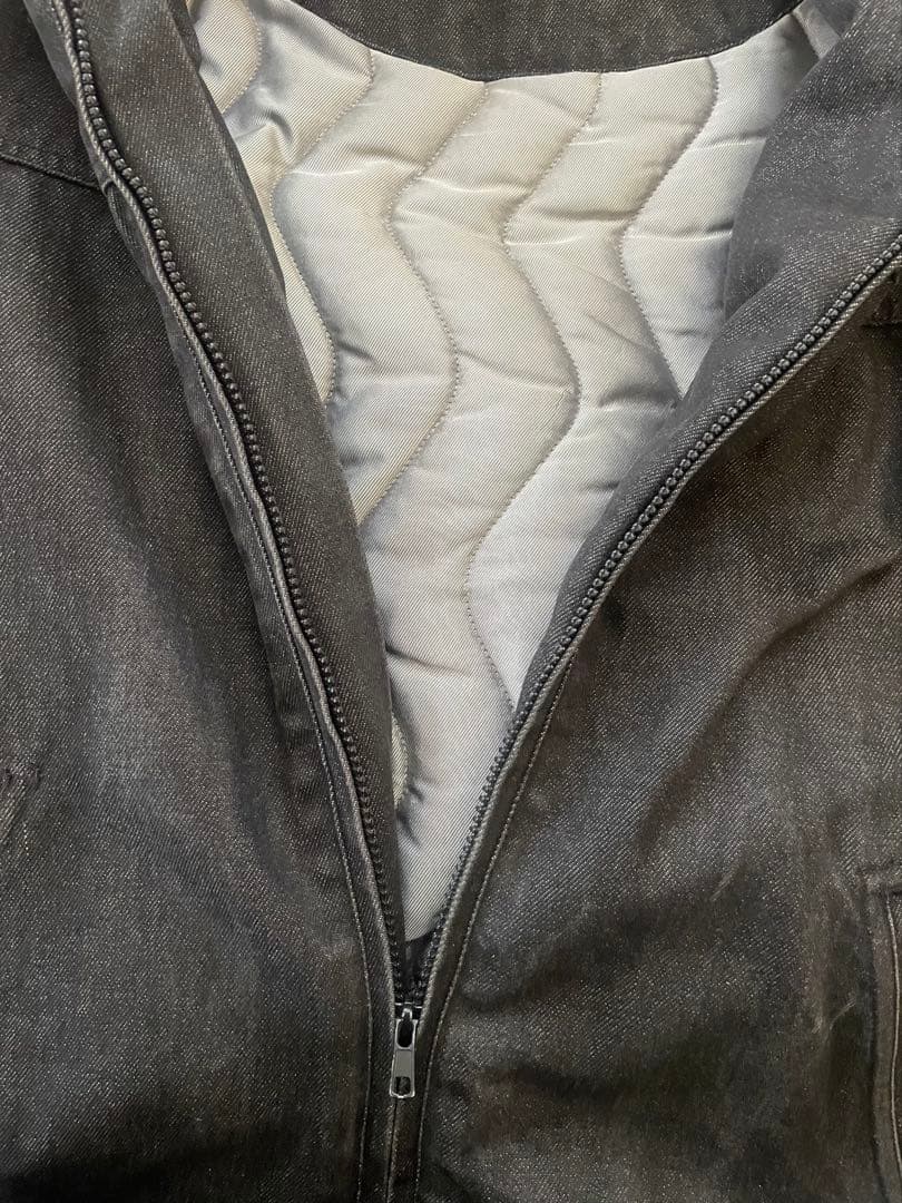 pellepelle デニム生地 裏地キルティング ジップアップジャケット XL