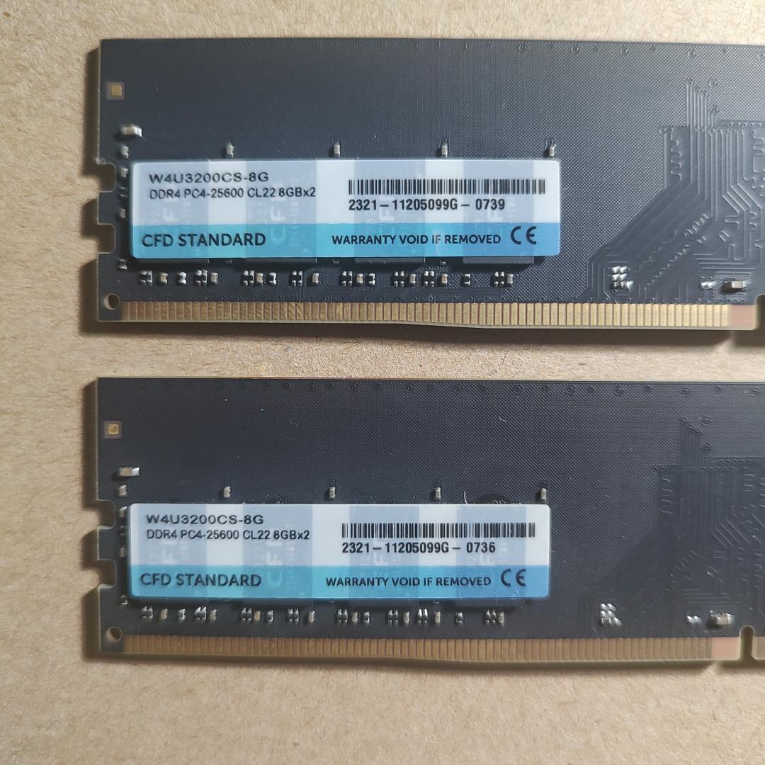 CFD W4U3200CS-8G DDR4 8GB×2枚組