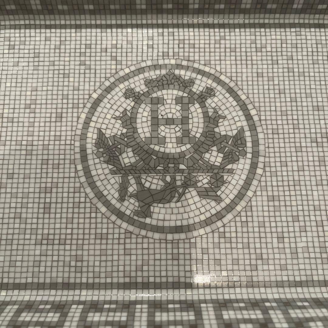 HERMES モザイクトレイ 約30cm x 25cm 陶器製