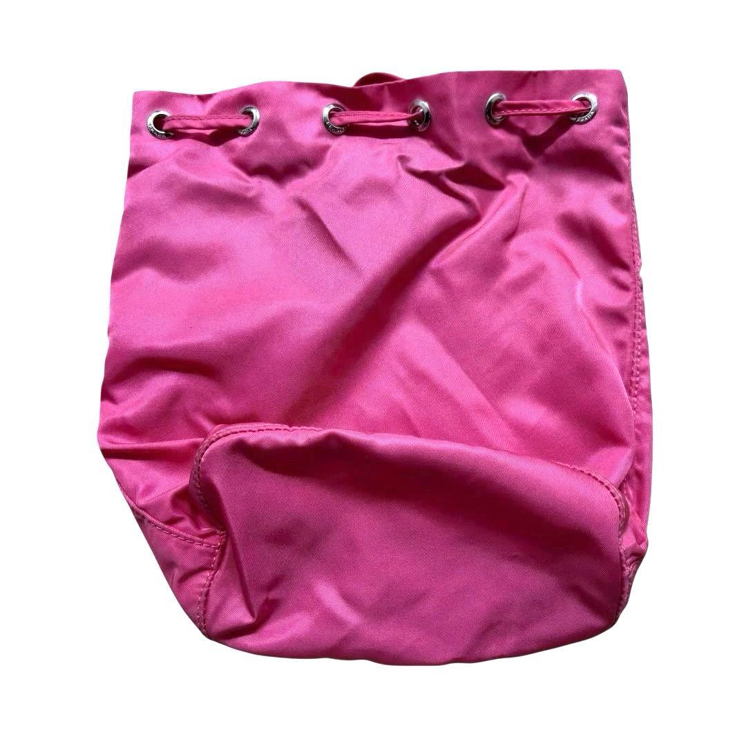 【美品】PRADA プラダ 巾着ポーチ ピンク 希少　人気色